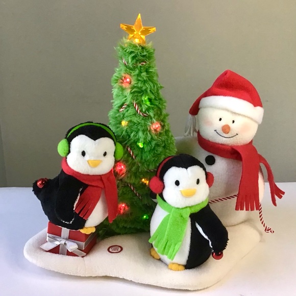 Hallmark Animated Snowman Penguins Rockin Around Christmas Tree Mostly Works - Picture 1 of 13